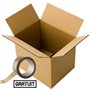 SANYGIENE | Kit 10 Cartons Déménagement 60 X 40 X 40 cm | Caisse Américaine XL Jusqu'à 20 KGS | 1 Rouleau Scotch Brun Offert | V
