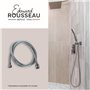 Flexible de douche - ROUSSEAU - Écrous métal - Sertis de sécurité - Longueur 2 m - Inox chromé simple agrafage