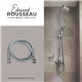 Flexible de douche - ROUSSEAU - Raccord universel - Format compact - Écrous métal - Longueur 1m50 - Inox chromé simple agrafage