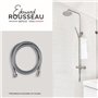 Flexible de douche - ROUSSEAU - Écrous métal anti-torsion - Réduction du débit - Longueur 2 m - Inox chromé double agrafage
