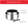 Tefal Ingenio Lot de 2 casseroles 16/20 cm + poignée amovible, Induction, Acier inoxydable, Revêtement antiadhésif, Empilable, C