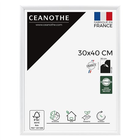 Ceanothe Cadre Photo 30x40 cm en Bois Blanc