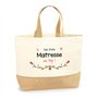 Sac Maitresse au top | Cabas de Plage Courses Coton et Toile de Jute Idée Cadeau Femme