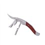 LAGUIOLE - Sommelier à Levier Simple - Manche en Bois de Poirier Rouge - Acier Inoxydable Satiné - Couteau aux fonctions de tire