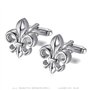 BOBIJOO JEWELRY - Paire Boutons de Manchette Fleur de Lys Argenté Symbole Patriote Royaliste