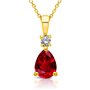 Planetys - Collier Femme Or Jaune 375/1000 Pierre Précieuse Rubis naturel taille poire et Diamant