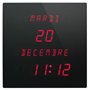 STAB HIGH TECH PARTS Horloge calendrier murale à LED rouges CT2828R– Excellente lisibilité – Repérage rapide et simple – Afficha