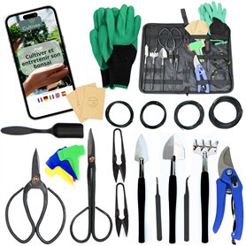 Cultivea® Lot de 32 Outils Complet bonsaï – Outil en Acier - Jardinez - Cisailles à bonsaï pour Entretien de Vos bonsaïs et Plan Cultivea® Lot de 32 Outils Complet bonsaï – Outil en Acier - Jardinez - Cisailles à bonsaï pour Entretien de Vos bonsaïs et Plan