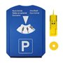 DISQUE STATIONNEMENT ZONE BLEUE avec Gratte Givre Pare Brise Voiture | Jauge de Profondeur de Pneu Auto | Jeton de Caddie | Disq