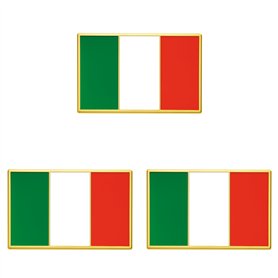 Lot de 3 Pins Drapeau Italien Doré en Métal Émaillé pour Vêtements | Broche Élégante Italie | Accessoire Patriotique | Pin's Sou Lot de 3 Pins Drapeau Italien Doré en Métal Émaillé pour Vêtements | Broche Élégante Italie | Accessoire Patriotique | Pin's Sou