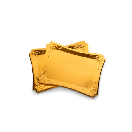 ZOLA PARTY – Lot de 10 Plateaux Jetables en Carton Doré – Présentoirs à Gâteaux