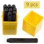 AERZETIX - C45939 - Lot/Jeu/Kit de 9 Chiffres pour Gravure de 0 à 8 à Frapper 5mm - Boîtier/Support pour Poinçons - Tampon/Symbo