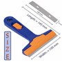 AERZETIX - C68547 - Grattoir vitre + 4 Lames pour Retirer Les Autocollants Stickers - Longueur de la Lame 100 mm - raclette Pare