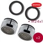 100016 Schläfer | 2pcs - Aérateur Universel filetage M24 extérieur anti-calcaire pour Robinet Compatibel avec Neoperl Honeycomb,