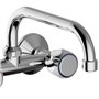400114 Schläfer | Bec de Robinet Mural Universel Chromé avec aérateur en forme de U pour eau sanitaire, Longueur 300 mm, Raccord