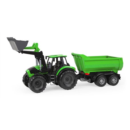 Lena 7250 Worxx Tracteur Deutz-Fahr Agroton avec remorque – Véhicule Jouet 74 cm dès 3 Ans