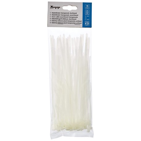 Kopp 356800097 Lot de 25 colliers de serrage transparents 100 mm