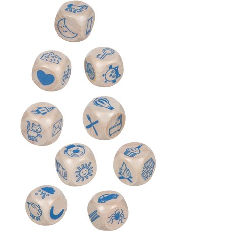 goki 56307 - Lot de 9 Cubes d'histoire en Bois dans Une boîte métallique - Jeu narratif créatif et favorise Le développement du