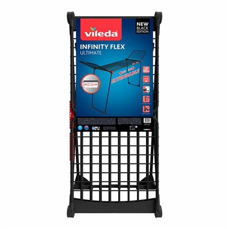 Corde à linge Vileda infinity flex ultimate extensible Noir mat 30 m