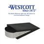 Westcott E-19000 00 Butoir de porte en caoutchouc antidérapant avec poignée en acier inoxydable Noir 12 x 5 x 3 cm