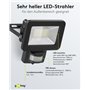 goobay 53879 Projecteur LED avec détecteur de mouvement 20 W Lumière blanche neutre 4000 K 1700 lm Angle d'éclairage 100° Indice