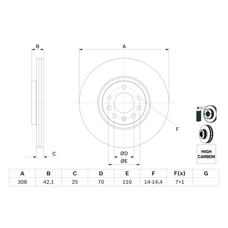 Disque De Frein Bosch BD1163 – Diamètre 321 Mm, épaisseur 30 Mm, Ventilé, 5 Trous, Certification ECE-R90, Haute Qualité