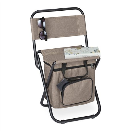 relaxdays Tabouret de Camping avec Poche