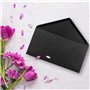 Lot de 25 enveloppes à lettre - Noir - DIN long - 110 x 220 mm (11 x 22 cm) - Fermeture humide sans fenêtre - Idéal pour cartes