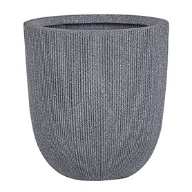 Cache-pot Pot à Plantes Rond 31 cm Gris Résistant aux Intempéries Parfait pour Intérieur et Extérieur au Style Moderne et Scandi