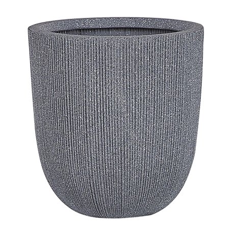 Cache-pot Pot à Plantes Rond 31 cm Gris Résistant aux Intempéries Parfait pour Intérieur et Extérieur au Style Moderne et Scandi