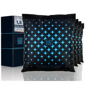 King Kong State Lot de 4 coussins déshumidificateurs de voiture 500 g avec rembourrage anti-buée réutilisable antidérapant en si