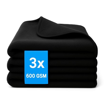 Kemes Lot de 3 chiffons en microfibre pour voiture - 600 g/m² - Pour l'entretien de la voiture et la maison - Chiffon sec en mic