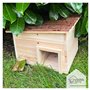 wildlife home Maison pour hérisson en bois avec fond et toit en bœuf résistant aux intempéries I Mangeoire pour hérisson I Prote