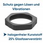 Lot de 10 presse-étoupes Kalitec M25 en plastique de 8,0 à 14 mm - Zone de serrage - Contre-écrou M25 en plastique noir - Passe-