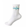 Chaussettes d'écolier pour la rentrée des classes - Blanc avec design coloré - Style tennis - Taille 27-32 pour garçons et fille