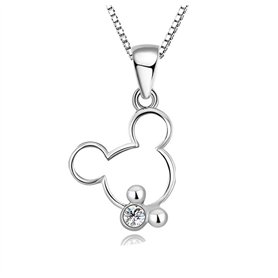 Kaguyo Collier Mickey Mouse pour femme, argent sterling et oxyde de zirconium, collier Minnie Mouse pour femme, fille, enfant, d Kaguyo Collier Mickey Mouse pour femme