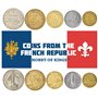 Lot de 5 pièces de monnaie françaises d'Europe | Vieilles pièces de monnaie françaises de collection | Choix parfait pour votre
