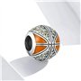 Breloque ballon de basket en argent sterling 925 pour bracelet à breloques Pandora (basket-ball A)