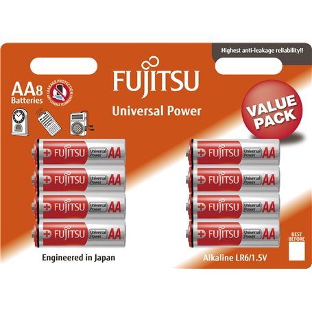 Fujitsu FB94990 Lot de 8 Piles alcalines Universal Power LR6 FU Taille AA