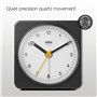 Braun Classic Analogue Alarm Clock with Snooze and Light, Quiet Quartz Sweeping Movement, Crescendo Beep Alarm in Black and Whit