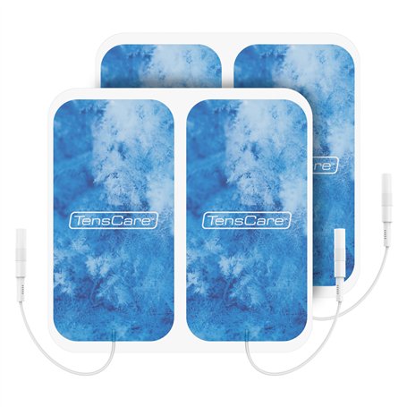 Électrodes TensCare Cool Relief 50x100 mm avec gel infusé de menthol et de lidocaïne pour un effet rafraîchissant et apaisant qu