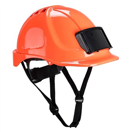 Portwest PB55 Vented Hard Hat Helmet with Badge ID Colour=Orange