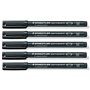 Staedtler Lumocolor Marqueur permanent Lot de 5 Noir Taille M imperméable résistant aux frottement rapide sec CD/DVD OHP