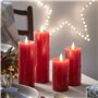 Lights4fun Lot de 4 Bougies Rouge TruGlow® LED à Piles en Cire Véritable avec Effet Fondu