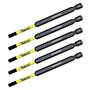5 x SabreCut SCRH489_5 89 mm H4 Hex Magnétique Impact Tournevis Embouts Set Single End Heavy Duty Compatible avec Dewalt Milwauk
