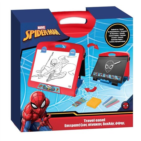 Spiderman Chevalet de table double face 2 en 1 | Tableau blanc et tableau noir pour enfants | Tableau à dessin