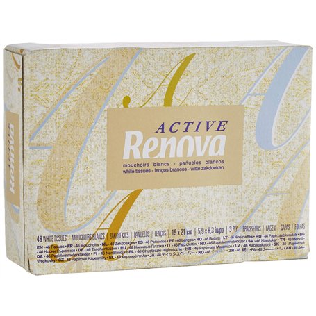 Renova Active Lot de 46 mouchoirs pour le visage Blanc