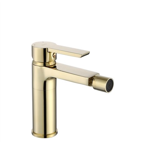 Rea ROBINET DE BIDET ARGUS GOLD Mitigeur monocommande en Laiton pour WC Toilette Salle de Bain (doré)