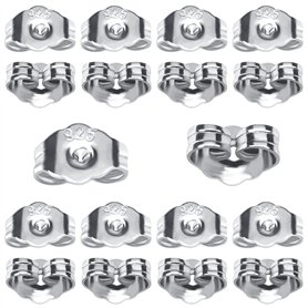 TOAOB 20pcs Fermoirs de Boucles d'oreilles en Plaqué Argent Hypoallergénique 4.45 x 5.85mm en Forme de Papillon Support Sécurisé TOAOB 20pcs Fermoirs de Boucles d'oreilles en Plaqué Argent Hypoallergénique 4.45 x 5.85mm en Forme de Papillon Support Sécurisé