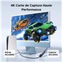 UGREEN Carte de Capture Vidéo HDMI 4K 30Hz vers USB A USB C 3.0 2K 30Hz 1080P Carte Acquisition Enregistrement Plug Play Streami